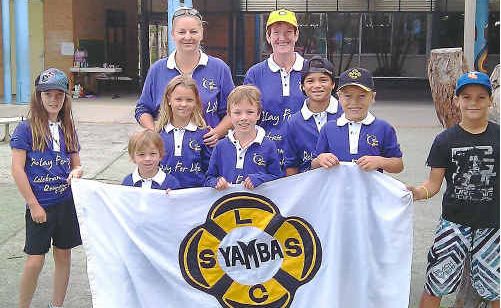 Yamba’s youngsters celebrate the efforts of their club after the Relay for Life. Yamba’s youngsters celebrate the efforts of their club after the Relay for Life.